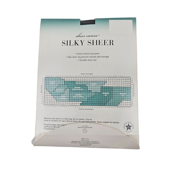 Sheer Caress Silky Sheer Pantyhose Control Top Long Off Black Navy JCPenney - Picture 9 of 12